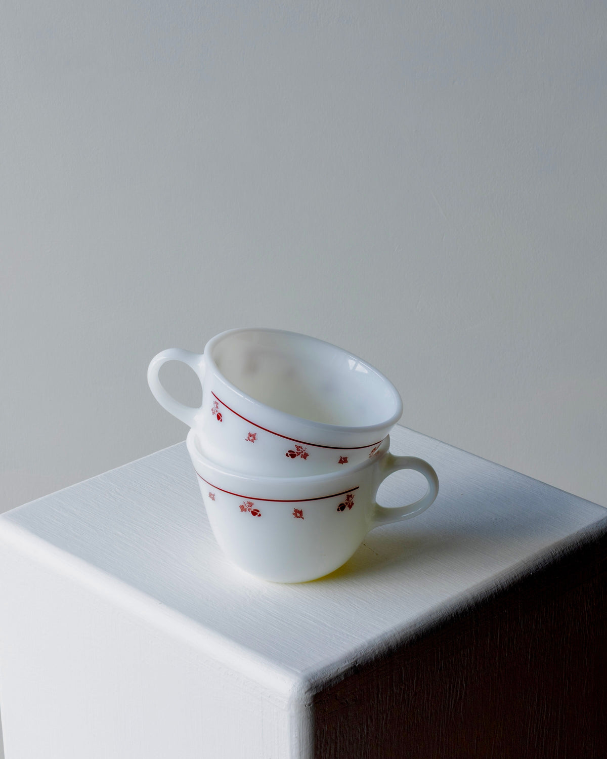 Burgundy Rose Pattern Fireking Cups - Pair