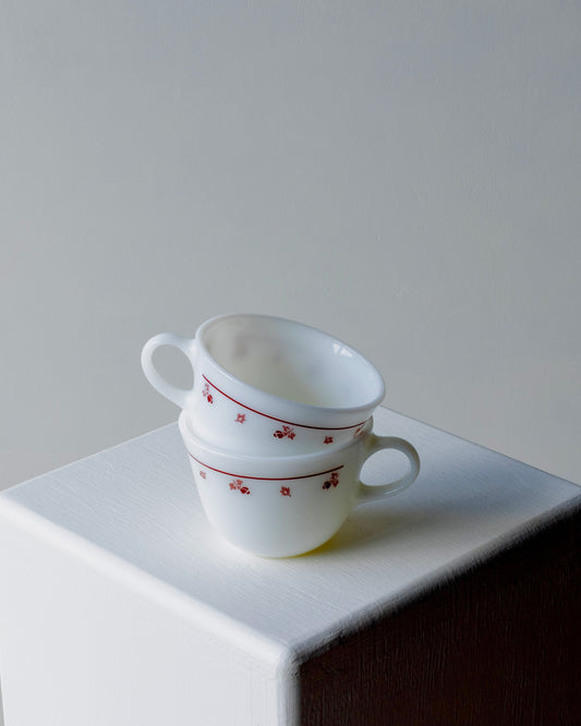 Burgundy Rose Pattern Fireking Cups - Pair