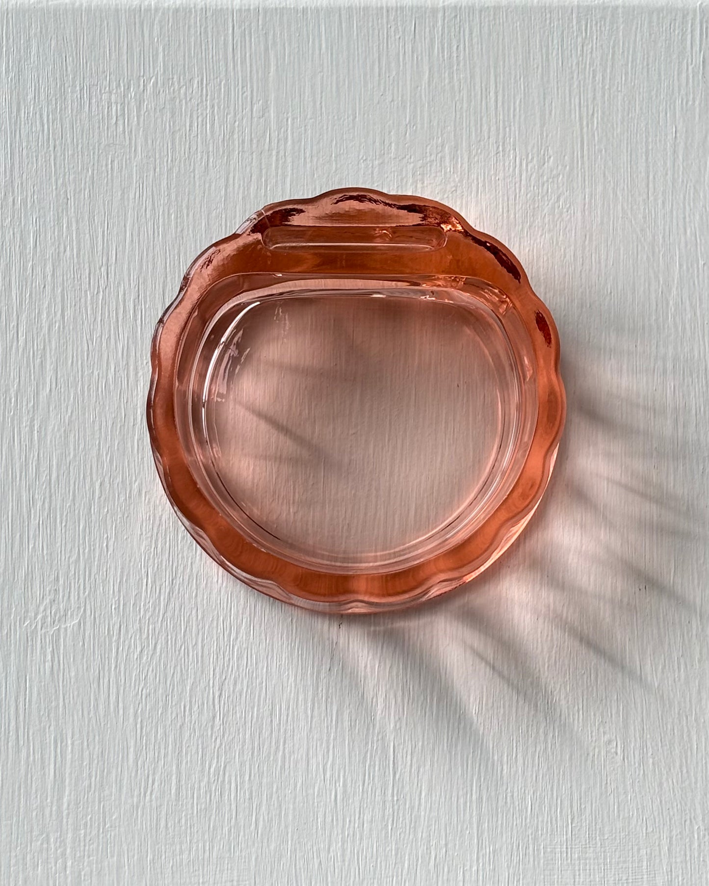 Pink Glass Ashtray with Match Book Slot