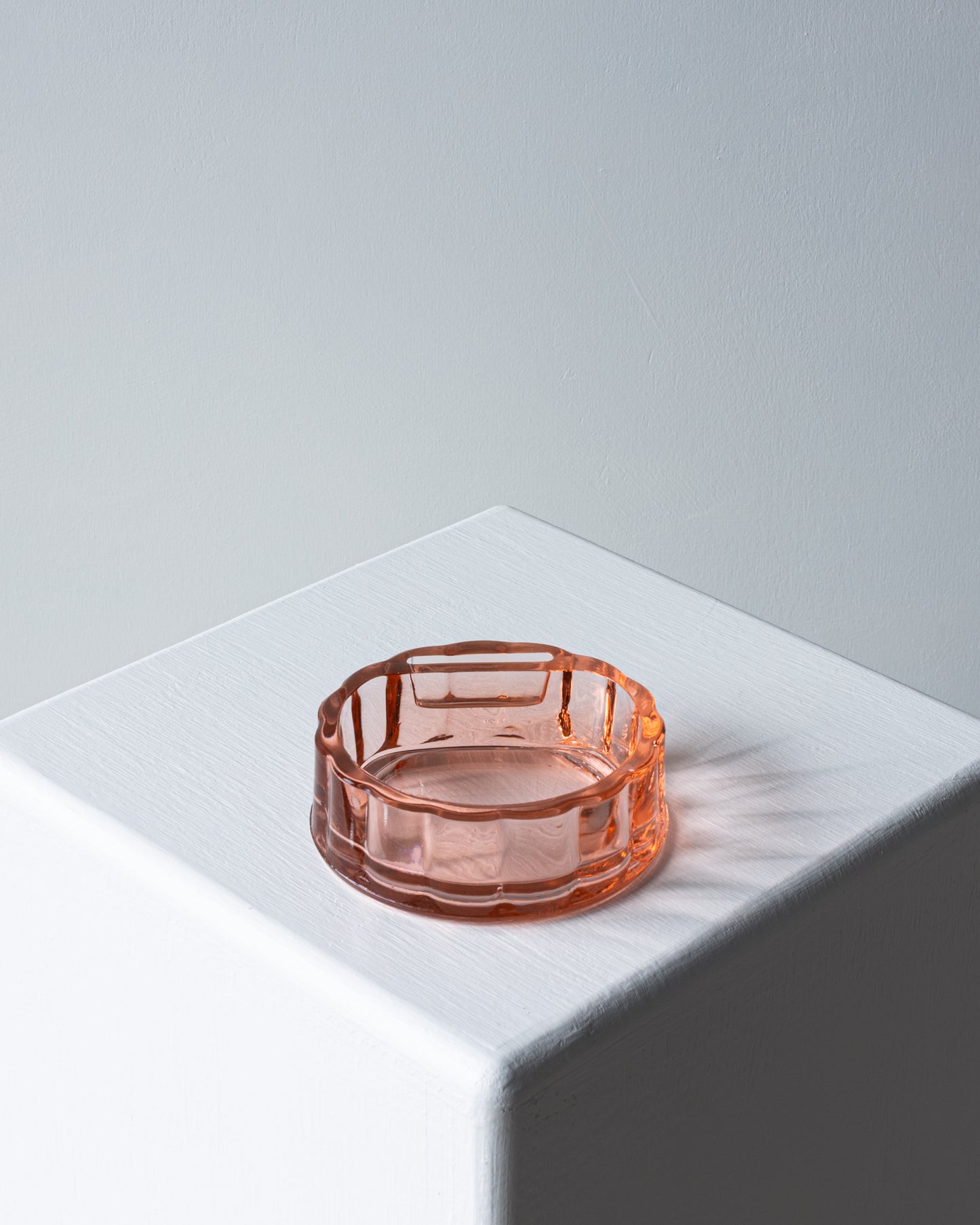 Pink Glass Ashtray with Match Book Slot