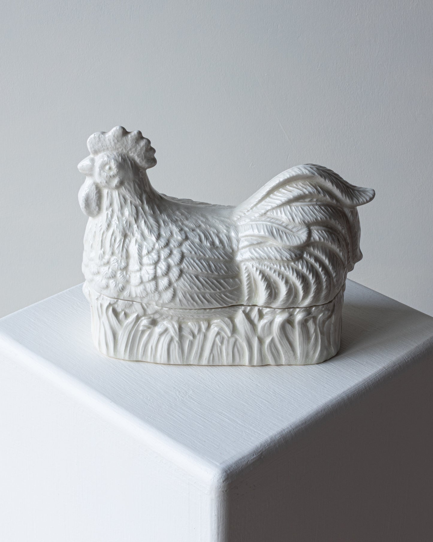 White Ceramic Chicken Jar
