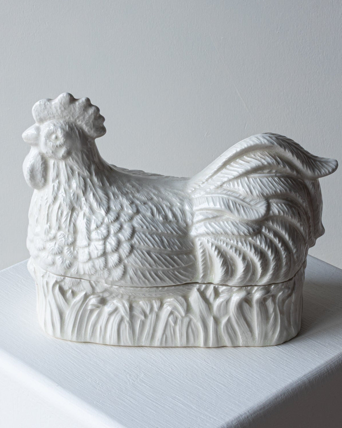 White Ceramic Chicken Jar